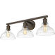 Carver 3 Light 28 inch Rubbed Bronze Bath Vanity Wall Light